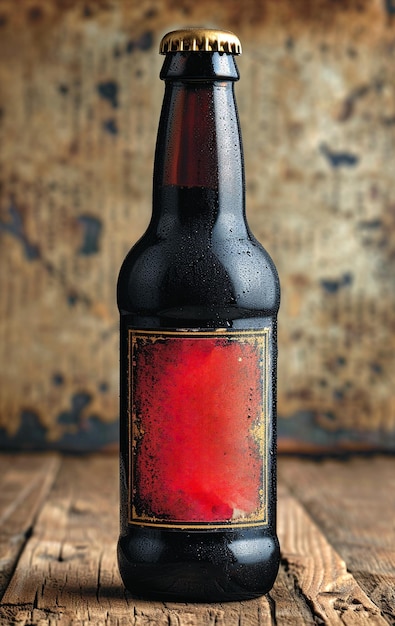 Beer bottle indoors image AI generates it