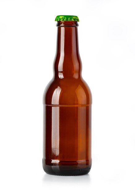 Beer bottle isolated on white with clipping path