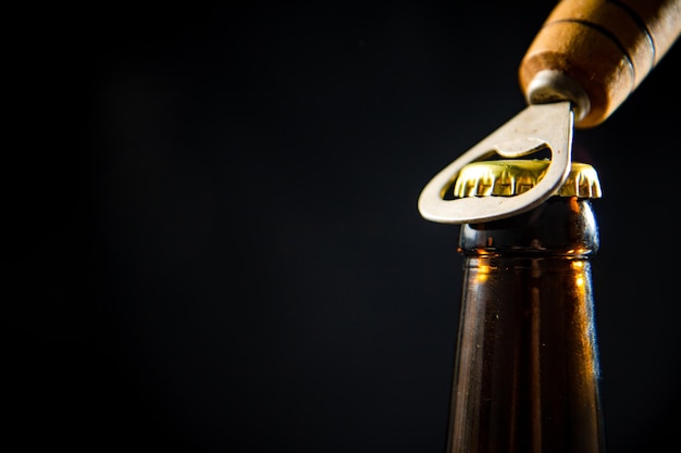 Photo beer bottle and opener