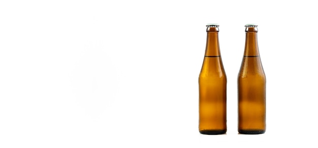 beer bottle on a white backgroundBottle of beer with drops isolated on white background