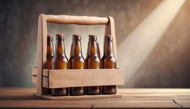 Photo beer bottles in box