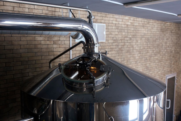 A beer brewery on the factory alcohole production equipment