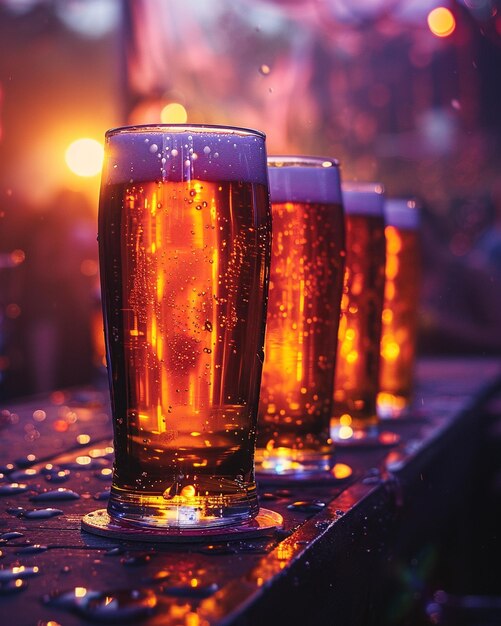 Photo beer cans shining brightly against the backdrop background