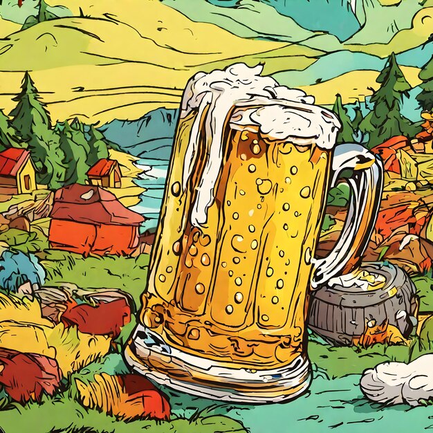 Beer cartoon background and wallpaper very cool