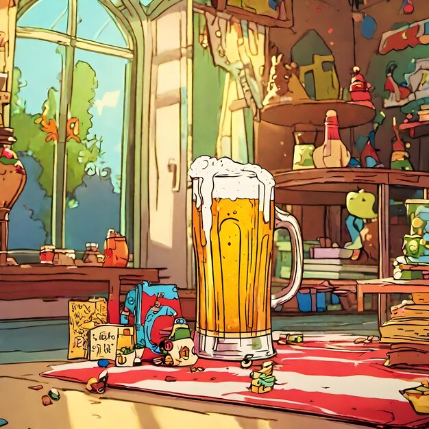 Beer cartoon background and wallpaper very cool