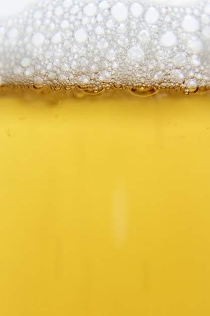 Photo beer , closeup bubble beer