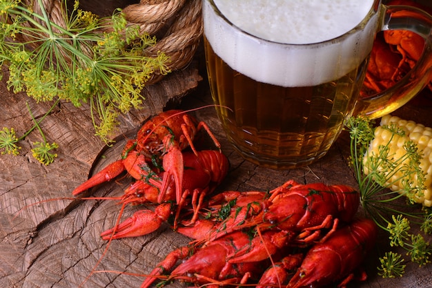 Beer and crayfish