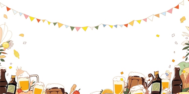 Photo beer festival background illustration