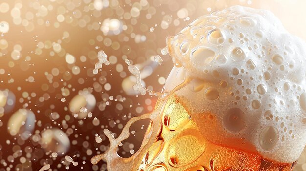 Beer Foam Isolated on Transparent