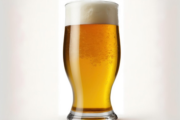 白い背景に対してビール グラス クリッピング パスはファイルにあります。