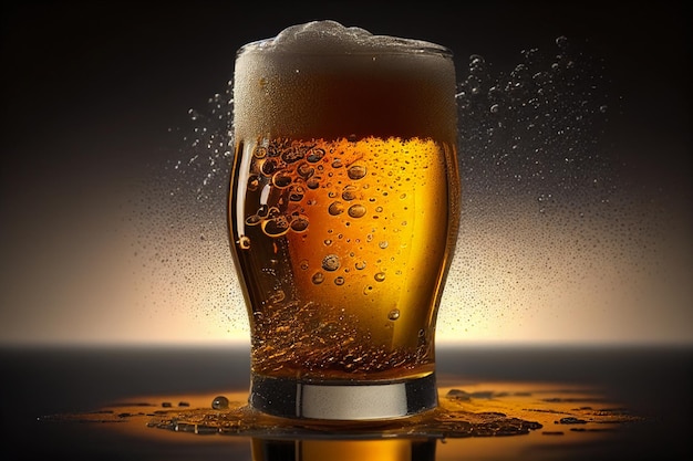 Beer in a glass AI Generated