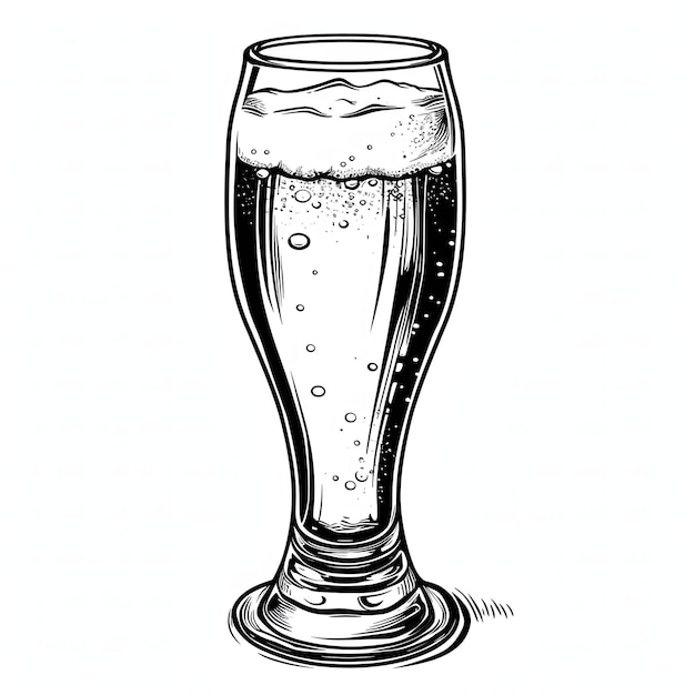 Photo beer glass line art