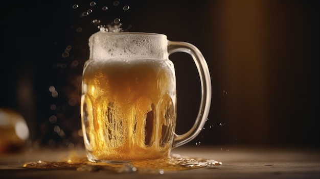 Beer Glass Mug with Copy Space