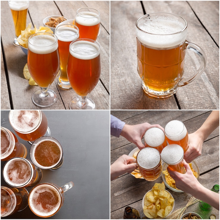 Photo 맥주 유리 및 스낵