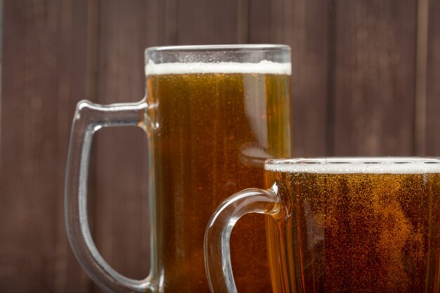 Beer glass on a wooden  