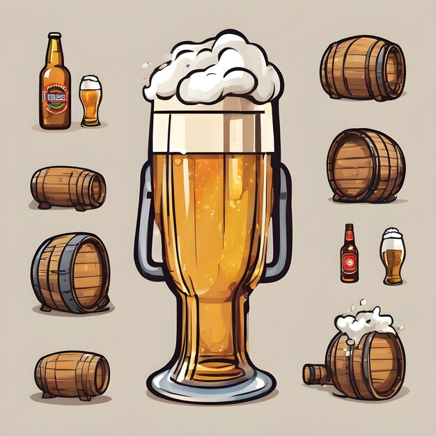 Photo beer icon cartoon background