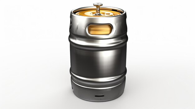 Beer keg isolated on white 3d rendering