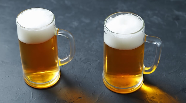 Beer mug on the dark background