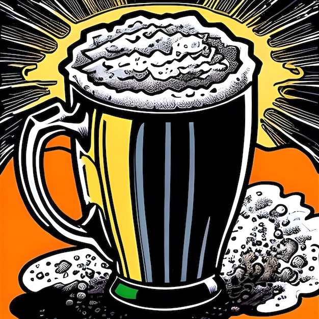 Beer mug with froth