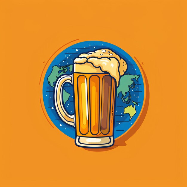 "비어"라는 단어가 새겨진 맥주 컵.