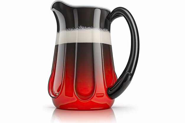 Beer pitcher with foam isolated on white