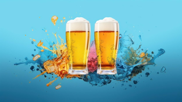 Beer poster illustratie AI GenerativexA