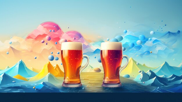 Beer poster illustratie AI GenerativexA