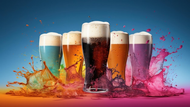 Photo beer poster illustration ai generativexa