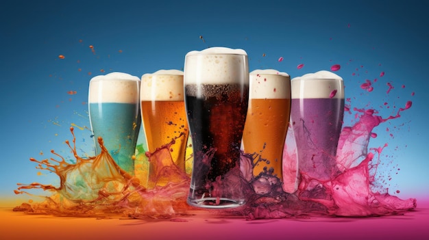 Beer poster Illustration AI GenerativexA