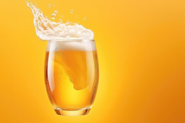 Beer pouring with frothy bubbles for background