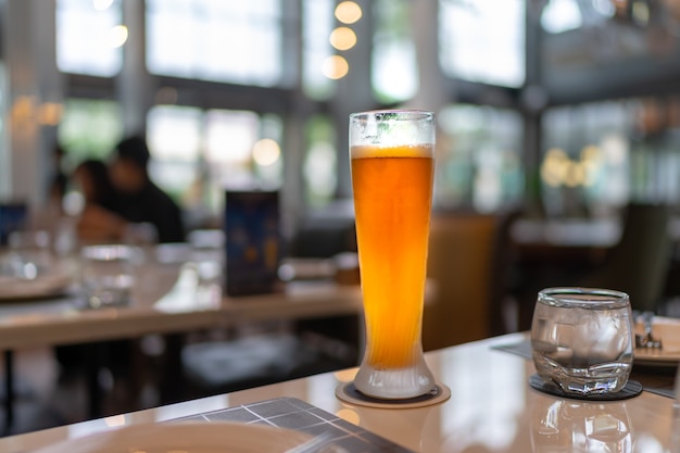 Beer in restaurant background