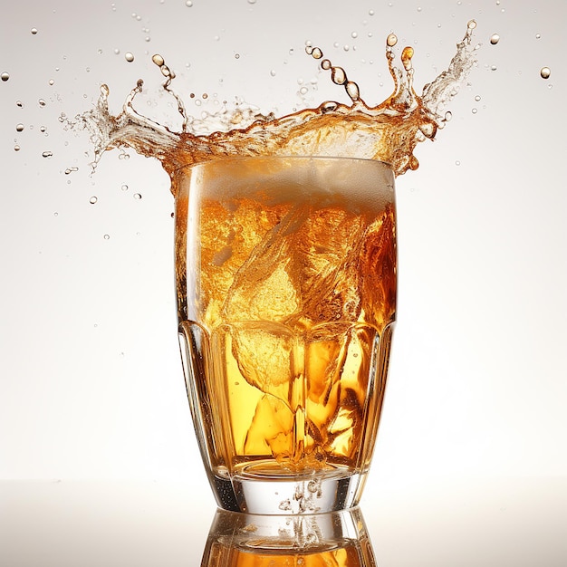 Beer splash on background