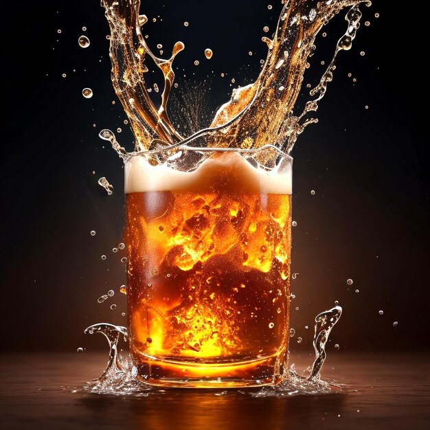 Beer splash whiskey with splash