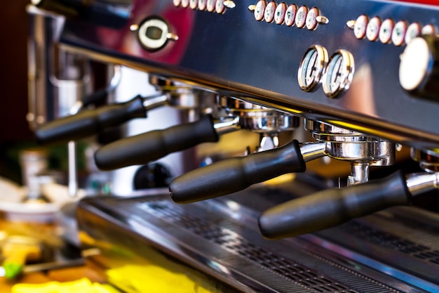 Beer taps in a row