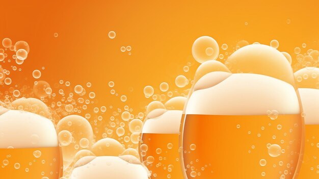 Beer texture with bubbles beer bar foam macro background vector a fizzy beverageGenerative AI