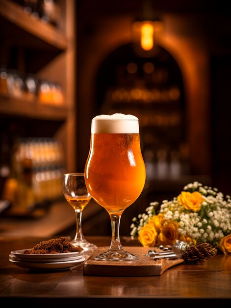 Beer and wine glasses beautiful and professional photo