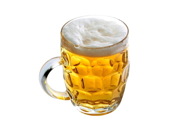 beer wisky glass on white background