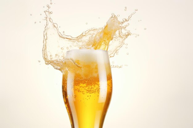 Beer with frothy bubbles in glass for celebration