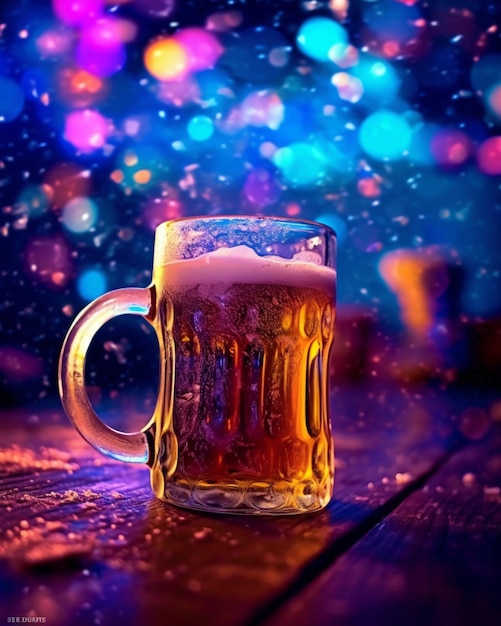 Beer with light colorful