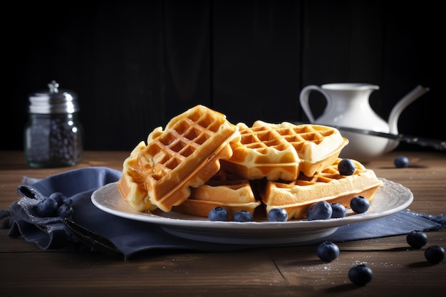 Beery waffles breakfast food Generate Ai