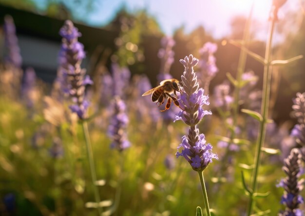 ミツバチは、スズメバチやアリに近縁な羽のある昆虫です。