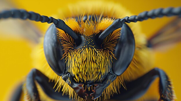 A bees face is a marvel of nature The intricate details of its eyes antennae and mouth are fascinating to behold