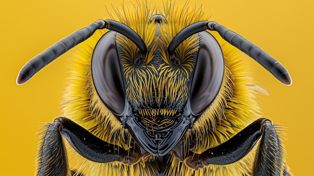 蜂の顔は自然の素晴らしさです 近くから見るとその目アンテナそして口の複雑な細部を見ることができます