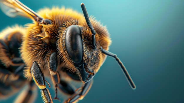 A bees head is a marvel of nature The intricate details of its compound eyes antennae and fuzzy fur are a testament to the wonders of evolution