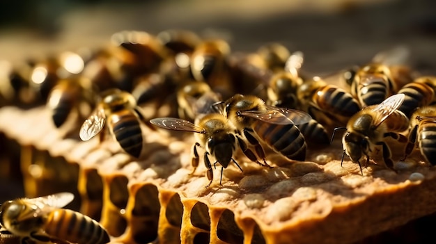 蜂の巣の上に蜂がいて、上に蜂蜜という言葉があります。