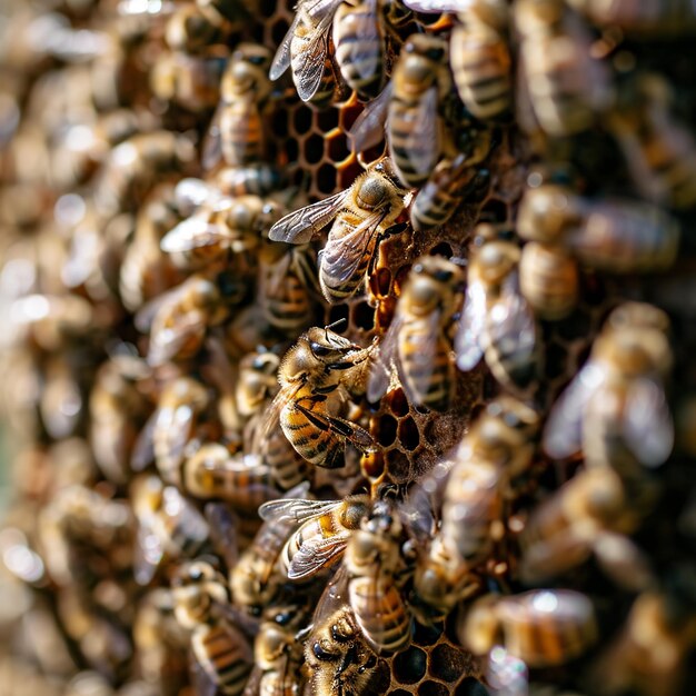 蜂の巣の中のミツバチ