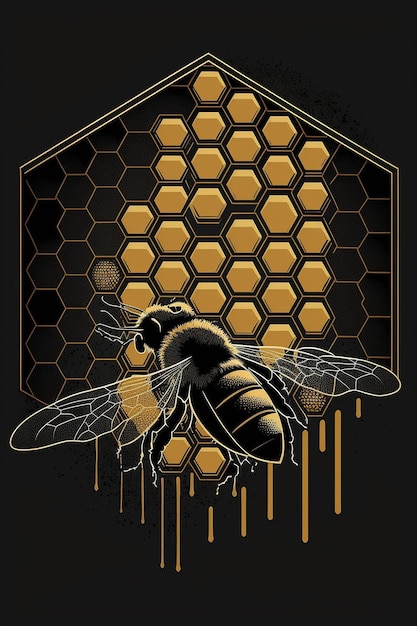 Bees on Honeycomb