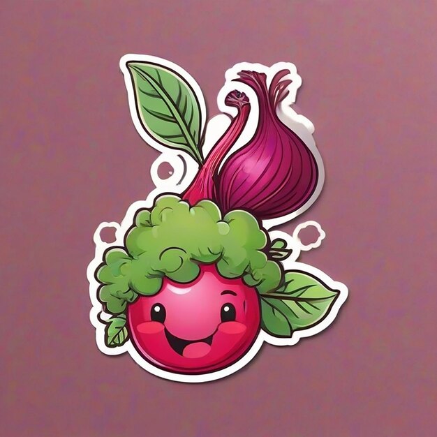 Beet juice sticker with AI