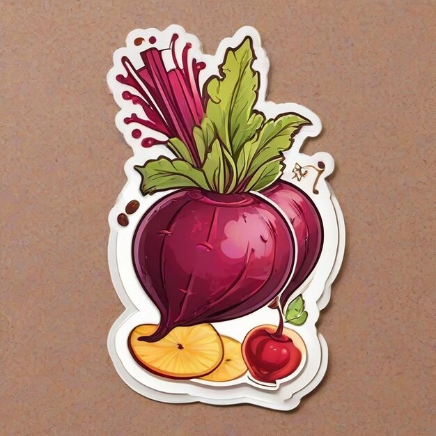 Beet juice sticker with AI