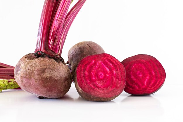 Beet juice with carrot with a white background